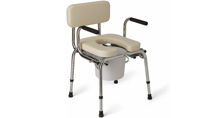 Best Padded Drop Arm Commode Medline Heavy-Duty Commode
