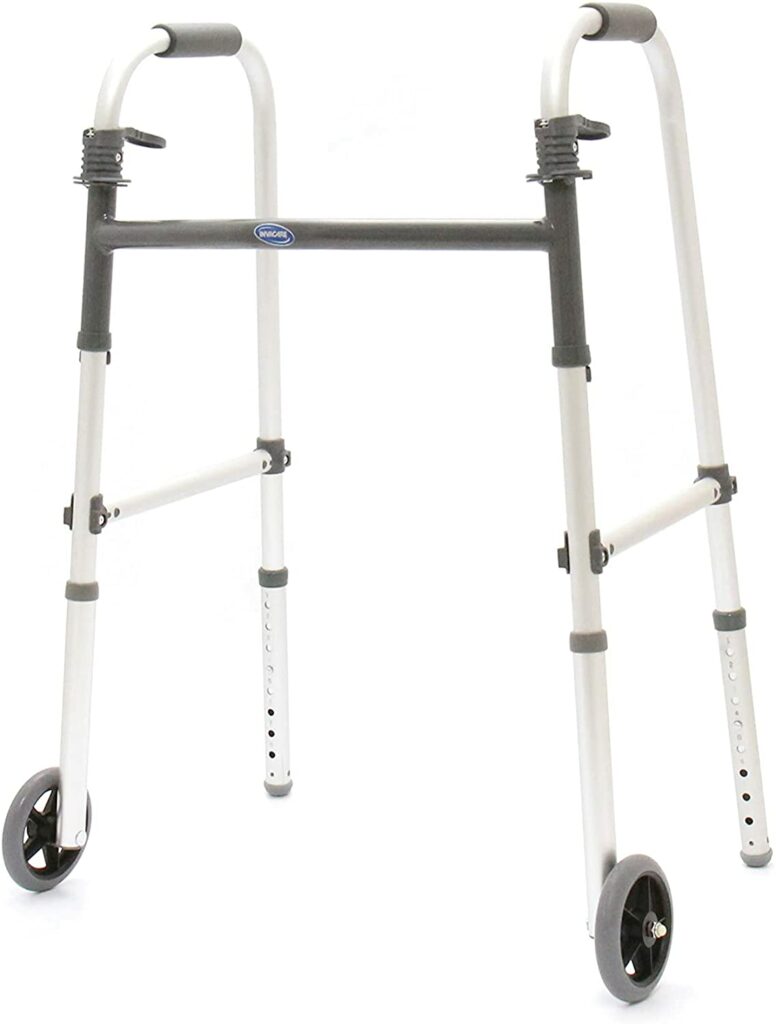Invacare medical standard walker with two wheels 