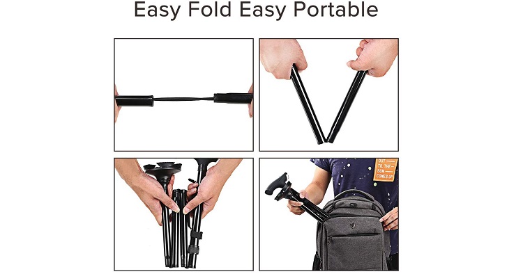 Elenker Adjustable Folding Cane Pros