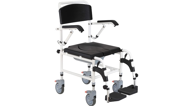 HOMCOM Shower Commode Wheelchair